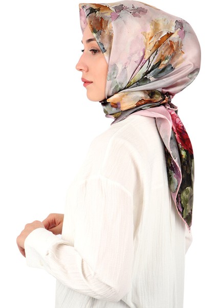 Pembe Kamelya Desen Sura Ipek Eşarp fiyatları