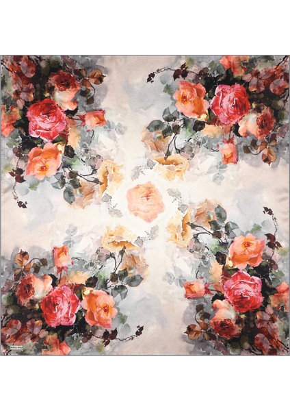 Gri Kamelya Desen Sura Ipek Eşarp modelleri