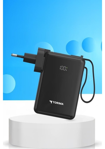 TRM-1017 Siyah 10000 Mah Type-C Giriş ve Çıkışlı Taşınabilir 22,5 W Hızlı Şarj Dijital Göstergeli Powerbank modelleri