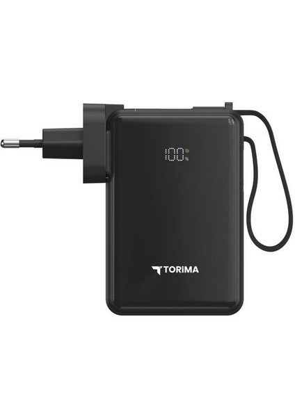TRM-1017 Siyah 10000 Mah Type-C Giriş ve Çıkışlı Taşınabilir 22,5 W Hızlı Şarj Dijital Göstergeli Powerbank fırsatları