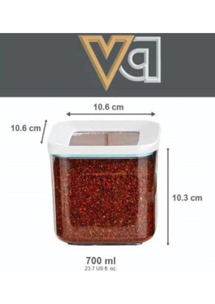 Kare Vakumlu Saklama Kabı Seti - Sert Plastik, 30 Parça, 6 Farklı Boyutta: 1700, 1200, 900, 700 ve 250 ml Kapasite