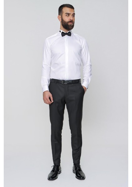 P 2020 Slim Fit Siyah Klasik Pantolon