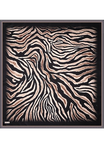 Somon Zebra Desen Twill Ipek Eşarp modelleri