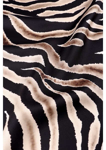 Somon Zebra Desen Twill Ipek Eşarp fırsatları
