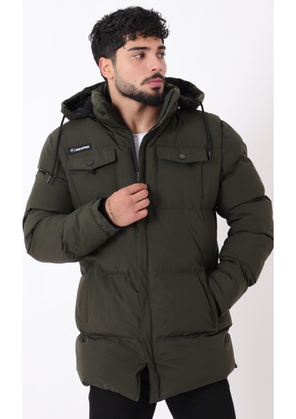 Göğüs Cepli Içi Kürklü Uzun Şişme Mont Pldp 2957_50456