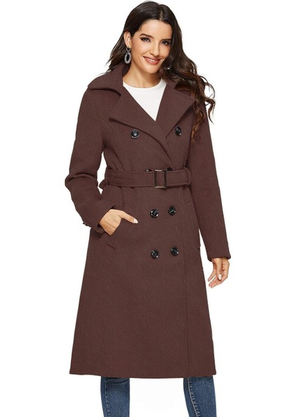 Kemer Detaylı Aksesuarlı Kaşe Kaban