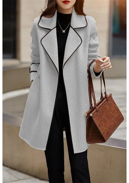 Kaşe Kadın Şık Yaka Kaban ve Kemer fırsatları