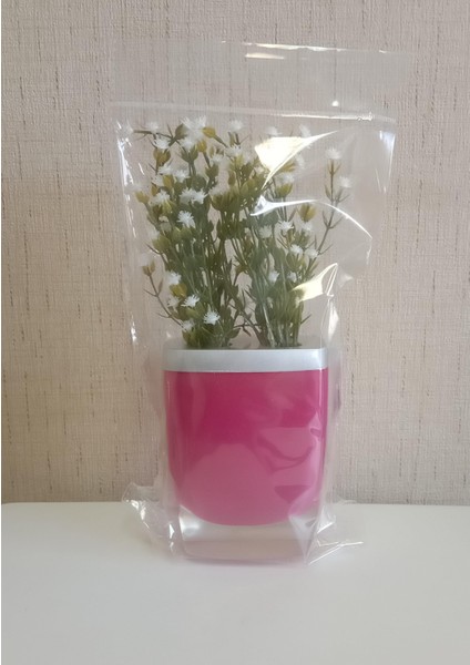 2 Adet Vazo Dahil,vazoda Çiçek,beyaz Yapay Çiçek,vazo Dekoratif Gri Pembe Poliresin 8X4X16CM fırsatları