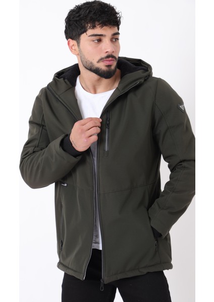 Uzay Kapüşonlu Içi Kürklü Softshell Kışlık Mont Pldp 3010_50454