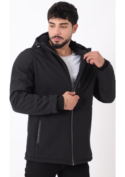Uzay Kapüşonlu Içi Kürklü Softshell Kışlık Mont Pldp 3010_50454 modelleri