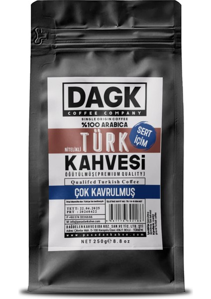 Türk Kahvesi 250 gr Nitelikli Çok Kavrulmuş (Sert Içim)