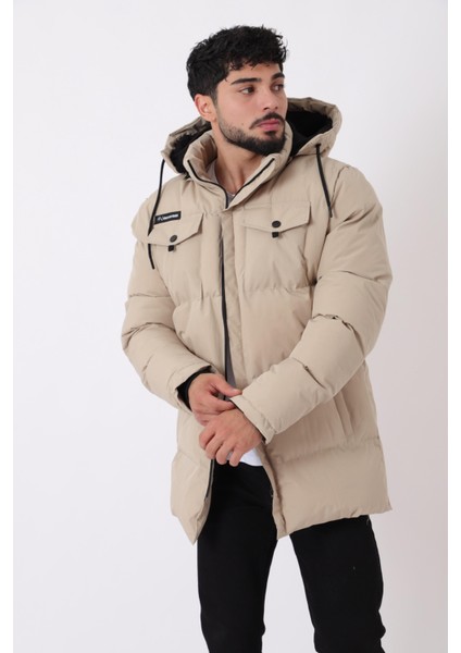 Göğüs Cepli Içi Kürklü Uzun Şişme Mont Pldp 2957_50456