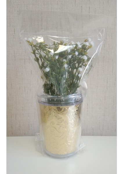 2 Adet Vazo Dahil,vazoda Çiçek,beyaz Yapay Çiçek,vazo Dekoratif Altın Yaprak 9X9X17CM fırsatları