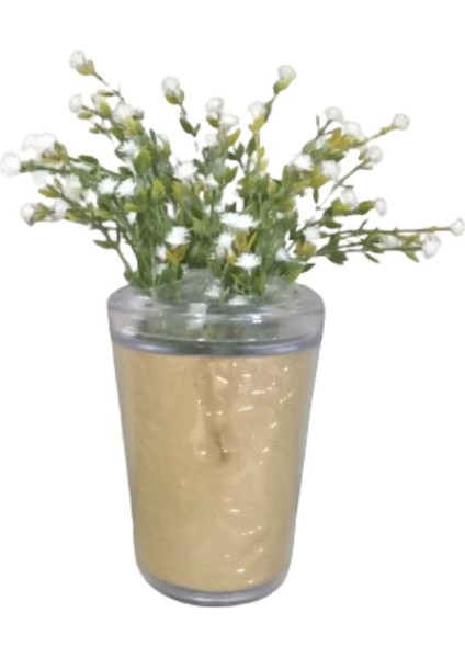 2 Adet Vazo Dahil,vazoda Çiçek,beyaz Yapay Çiçek,vazo Dekoratif Altın Yaprak 9X9X17CM indirimleri