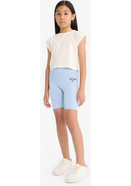 Kız Çocuk Baskılı Biker Tayt B0843A825HS