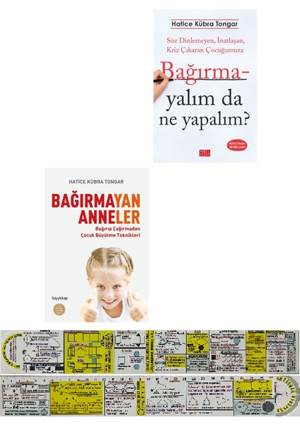 Bağırmayalım Da Ne Yapalım + Bağırmayan Anneler 2 Kitap Hatice Kübra Tongar + Cetvel