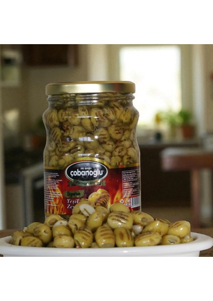 Çobanoğlu Izgara Yeşil Zeytin | Cam Kavanoz | +Plus Lezzet modelleri