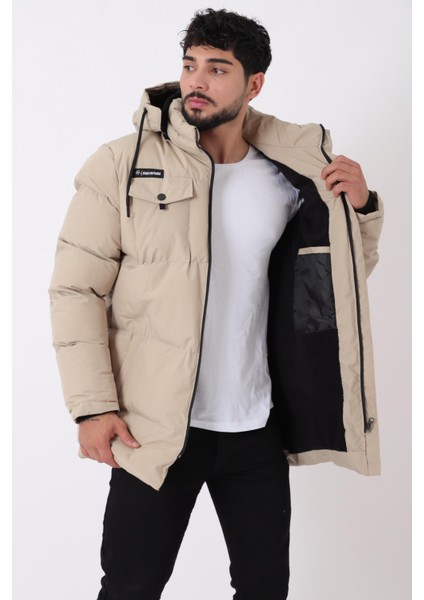 Göğüs Cepli Içi Kürklü Uzun Şişme Mont Pldp 2957_50456 modelleri