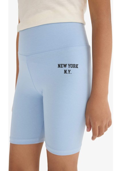 Kız Çocuk Baskılı Biker Tayt B0843A825HS