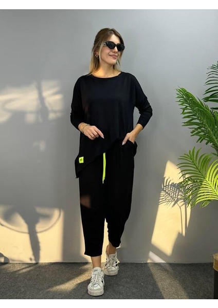 Kadın Uzun Kollu Iki Iplik Viskon Kumaş Ikili Takım