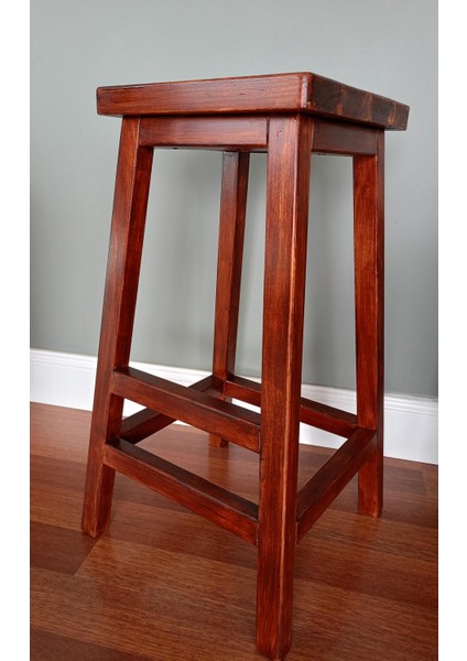 Ahşap Bar Taburesi, Bar Sandalyesi, Yüksek Tabure, Yan Sehpa, Dekoratif Stand, Boyalı, 33X33X72CM fiyatları