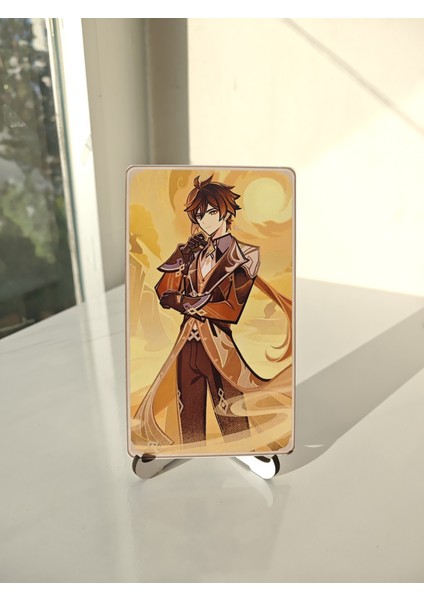 Genshin Zhongli Metal Koleksiyon Kartı (6,5 x 11,5 Cm) (1 Adet)