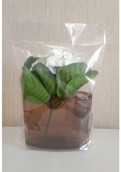 2 Adet Vazo Dahil,vazoda Çiçek,beyaz Yapay Çiçek,vazo Dekoratif Oval Kahverengi 13X5X15CM fırsatları