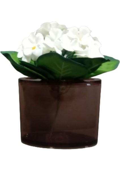 2 Adet Vazo Dahil,vazoda Çiçek,beyaz Yapay Çiçek,vazo Dekoratif Oval Kahverengi 13X5X15CM indirimleri