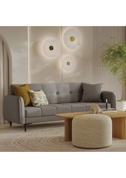 Romina 3'lü Yataklı Koltuk - Koyu Gri