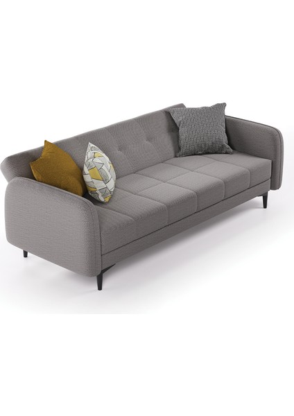 Romina 3'lü Yataklı Koltuk - Koyu Gri
