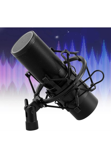 Rgb LED Profesyonel USB Kondansatör Mikrofon – 24 Bit / 96KHZ, Kardioid, Tak-Çalıştır, Tripod Dahil, Podcast, Oyun ve Yayın Için | Q9
