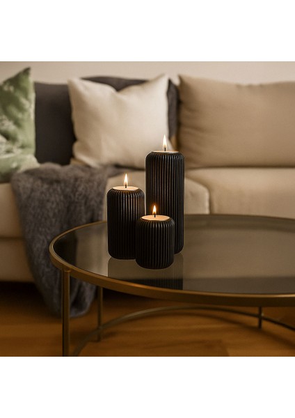 Modern Siyah 3’lü Mumluk Seti fiyatları