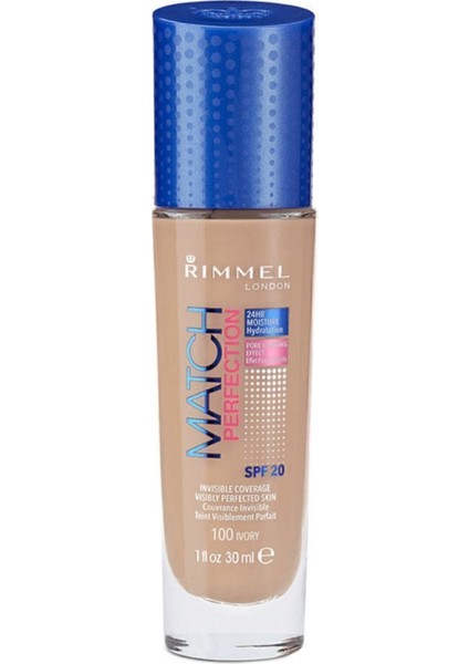 Match Perfection Fondöten 100 Ivory - Doğal Görünüm, Hafif ve Orta Kapatıcılık, SPF 20 ile Koruma fırsatları