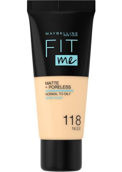 Fit Me Matte Poreless Fondöten - 118 Nude