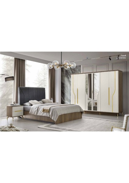 Aby Meşe - Ekru Hazal Yatak Odası Takımı