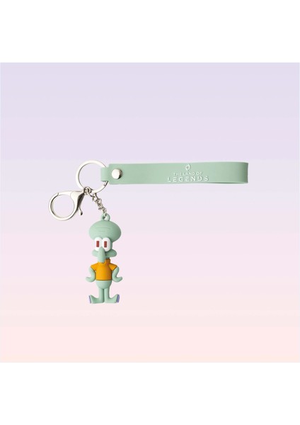 Nickelodeon Sünger Bob Kare Pantolon Squidward Figürlü 3D Anahtarlık