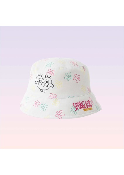 Nickelodeon Sünger Bob Kare Pantolon Desenli Beyaz Bucket Kız Çocuk Şapkası fiyatları