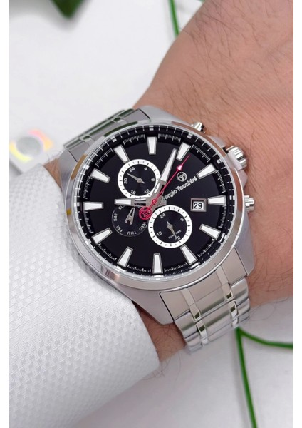 Çelik Kordon&kasa Erkek Kol Saati Gümüş-Siyah ST.1.10167-2 ZMST006