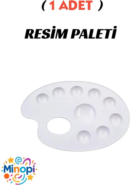 1 Adet Boyama Paleti Resim Paleti Ressam Paleti Plastk 9 Gözlü Boya Paleti