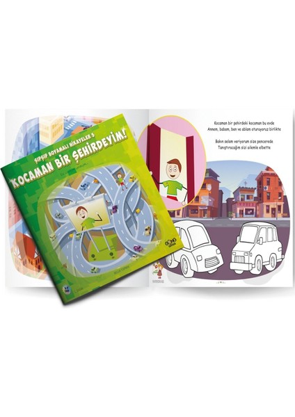 3-7 Yaş Eğitici Öğretici Okul Öncesi Kocaman Bir Şehirdeyim Boyamalı Çocuk Hikaye Kitabı fiyatları