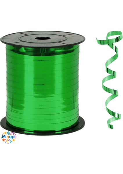 Koyu Yeşil Metalik Rafya Balon Ipi 8 mm x 200 mt Metalik Renk