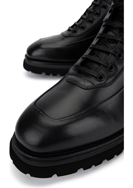 Erkek Hakiki Deri Siyah Bot 664 D43432 Erk Bot SK25-26 Nero modelleri