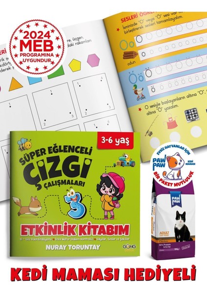 3-6 Yaş Süper Eğlenceli Çizgi Çalışmaları Çocuk Etkinlik Kitabım fırsatları