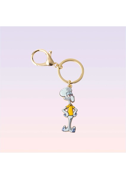 Nickelodeon Sünger Bob Kare Pantolon Squidward Figürlü Metal Anahtarlık
