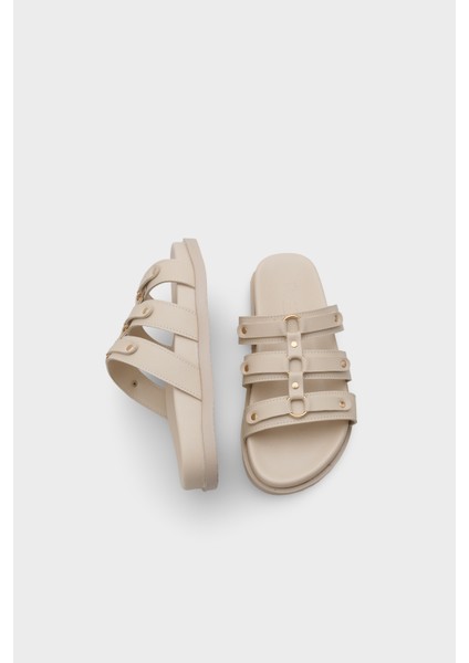 Ursula Düz Topuk Metal Aksesuarlı Kadın Terlik