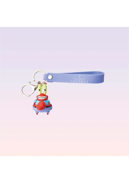 Nickelodeon Sünger Bob Kare Pantolon Bay Yengeç Figürlü 3D Anahtarlık