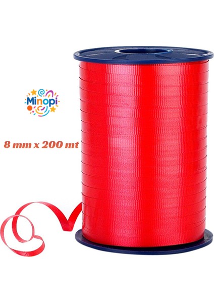Kırmızı Rafya Balon Ipi 8 mm x 200 mt Pastel Renk
