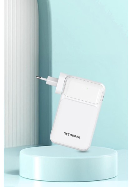 TRM-1027 Beyaz 20000 Mah Type-C + Lightning + USB Taşınabilir 22,5 W Hızlı Şarj Dijital Göstergeli Powerbank fiyatları