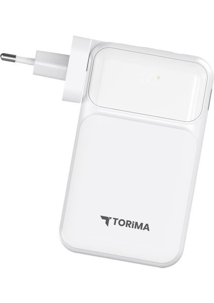 TRM-1027 Beyaz 20000 Mah Type-C + Lightning + USB Taşınabilir 22,5 W Hızlı Şarj Dijital Göstergeli Powerbank fırsatları
