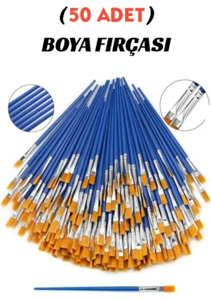 50 Adet Fırça , Sulu Boya, Akrilik Boya, Guaj Boya, Yağlı Boya, Resim Fırçası